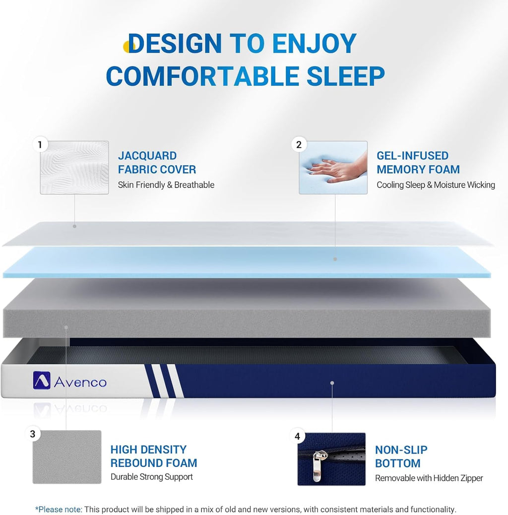 4 Inch Tri-Fold Memory Foam Mattress Topper J320