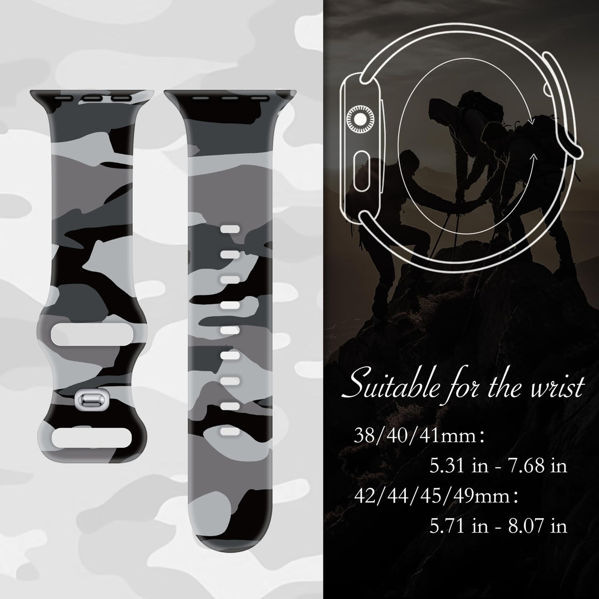 Camo Silicone Band for Apple Watch 38mm 40mm 41mm 42mm C94098