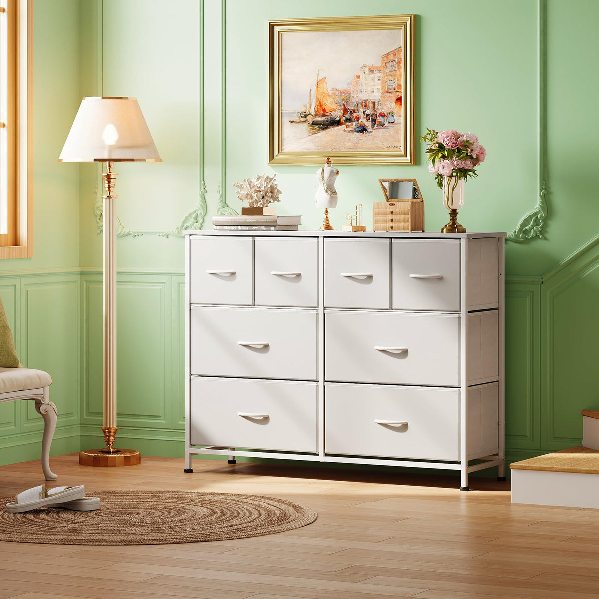 White 8 Drawer Dresser B698172