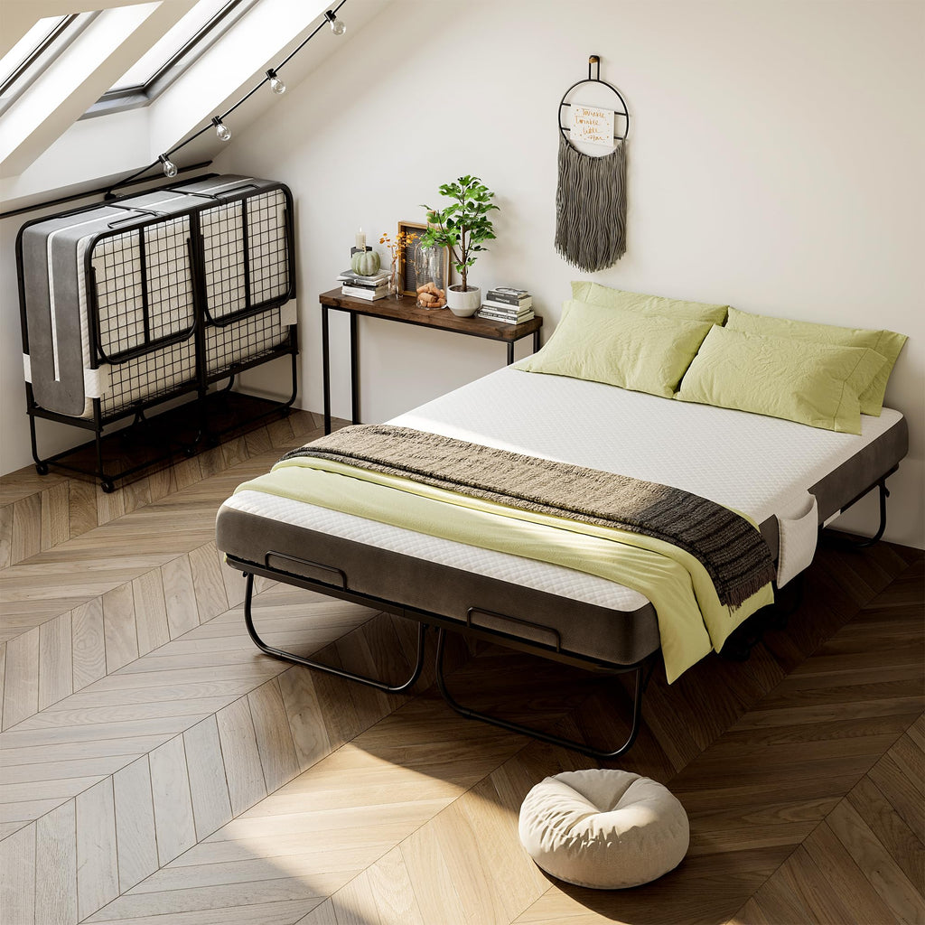 Full Size Folding Bed with Memory Foam Mattress Q42492
