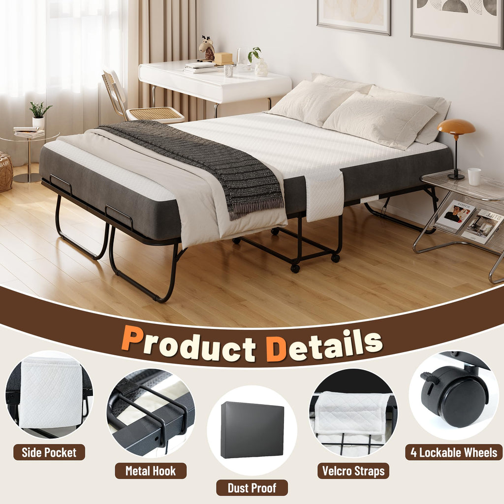 Full Size Folding Bed with Memory Foam Mattress Q42492