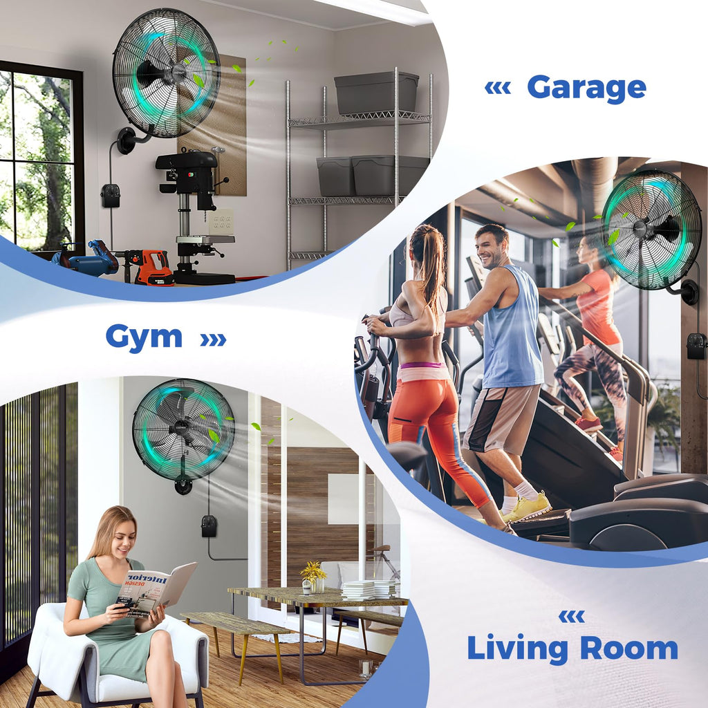 20-inch 3 Speed Metal Wall Mount Fan U2289