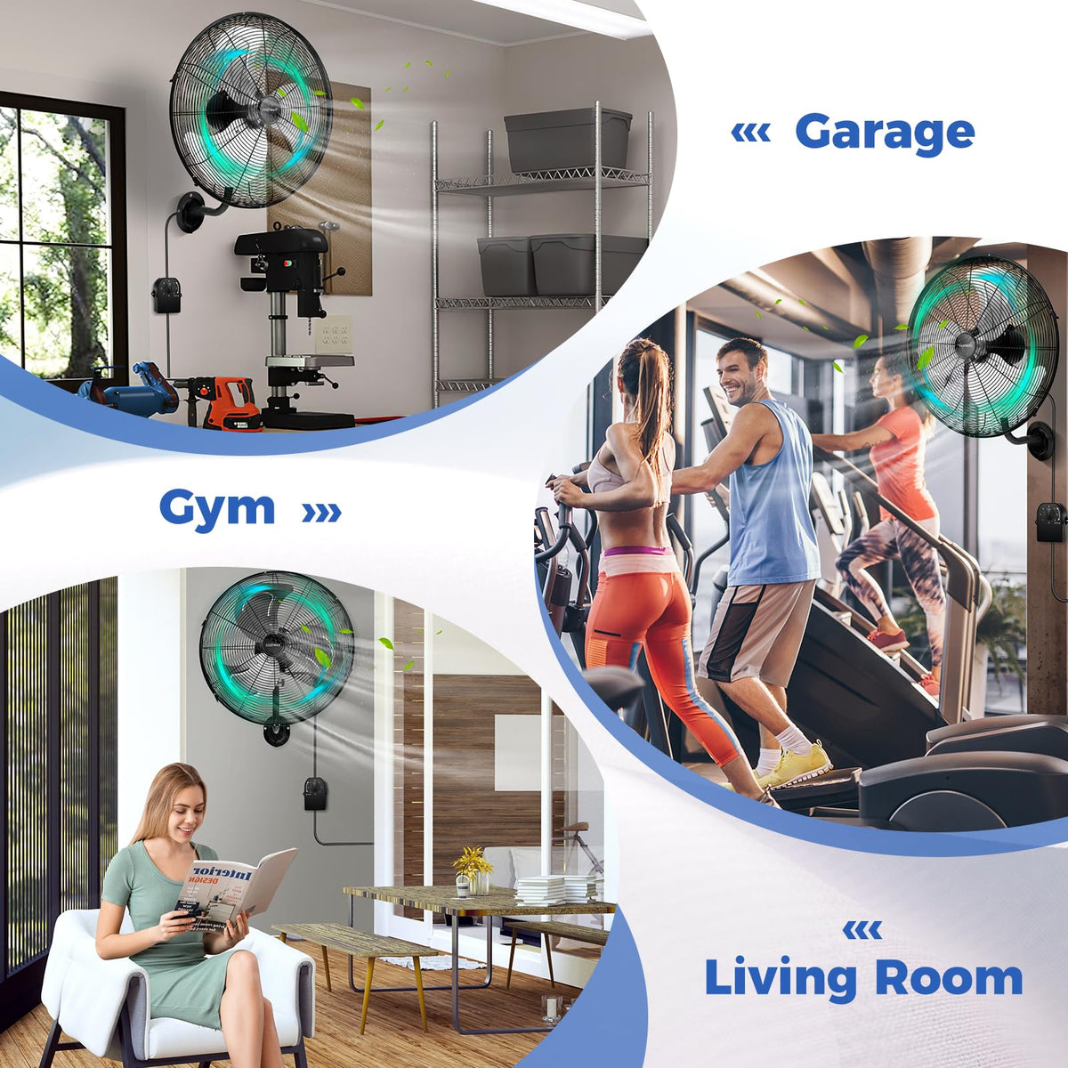 20-inch 3 Speed Metal Wall Mount Fan U2289