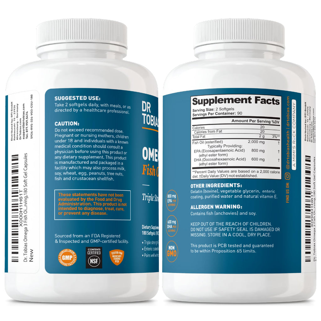 Omega 3 Fish Oil 2000mg 180 Softgels G3313