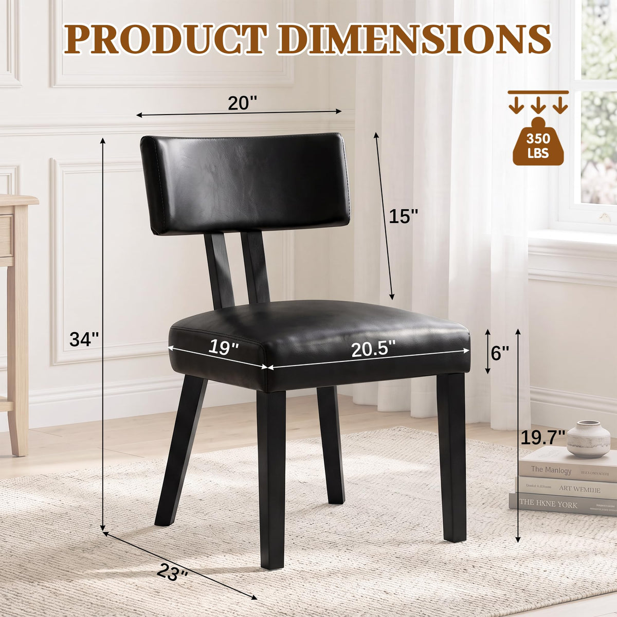 Gloss Black Upholstered Dining Chairs Set of 2 A10332