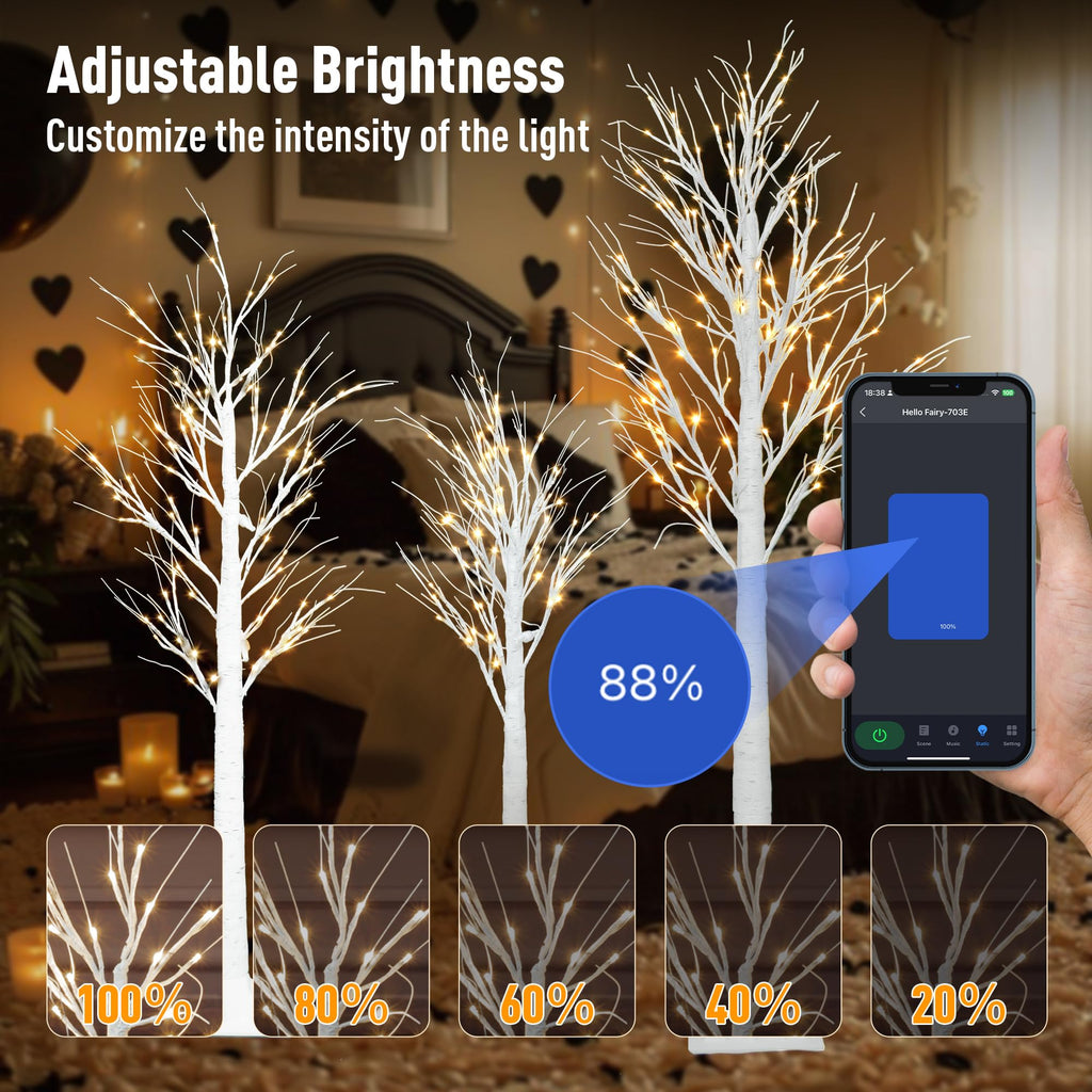 Lighted Birch Trees 4FT 5FT 6FT T373