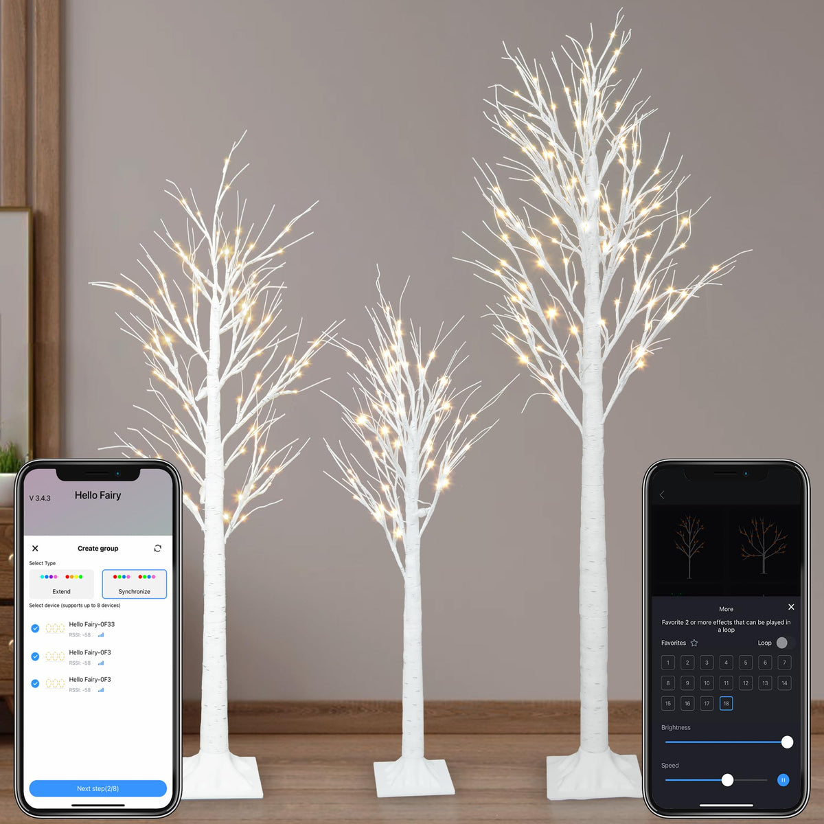 Lighted Birch Trees 4FT 5FT 6FT T373
