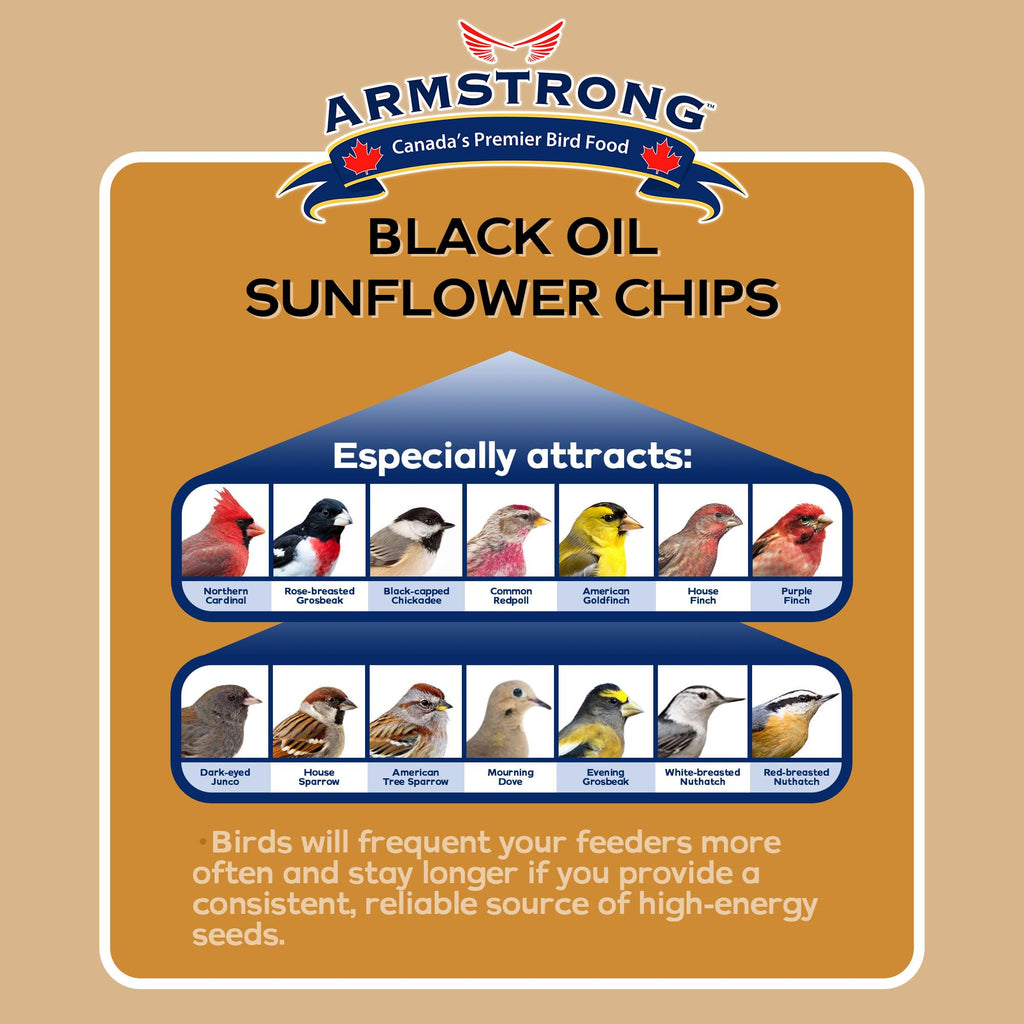 Black Oil Sunflower Chips Bird Food 20 Pounds E1609