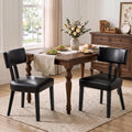 Gloss Black Upholstered Dining Chairs Set of 2 A10332