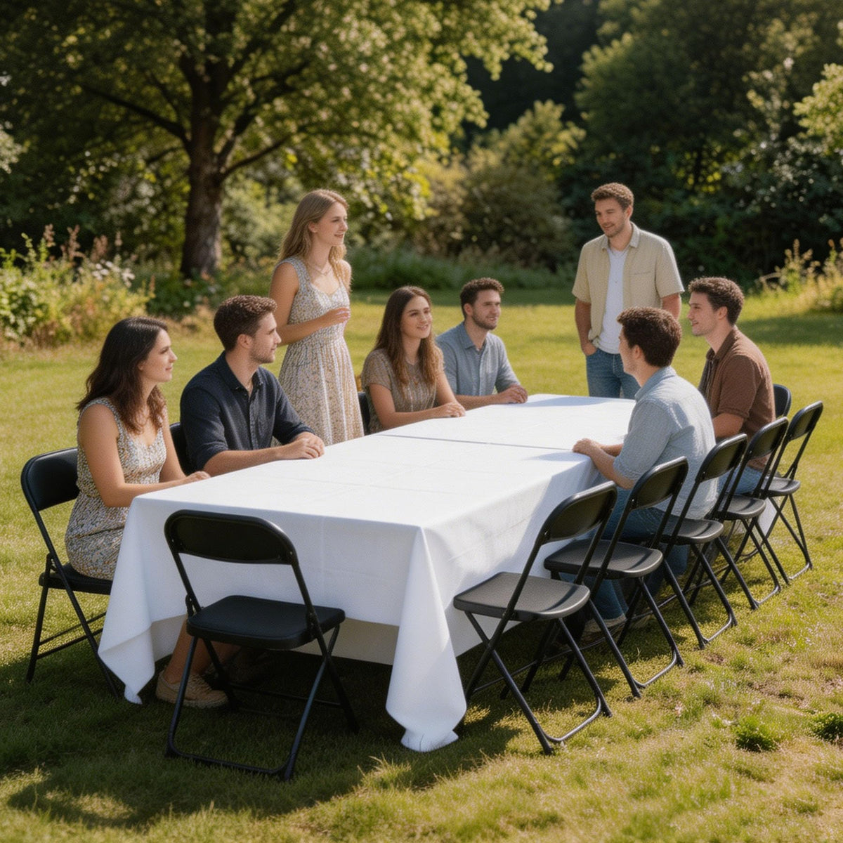 Plastic Folding Chairs Set of 10 D68568