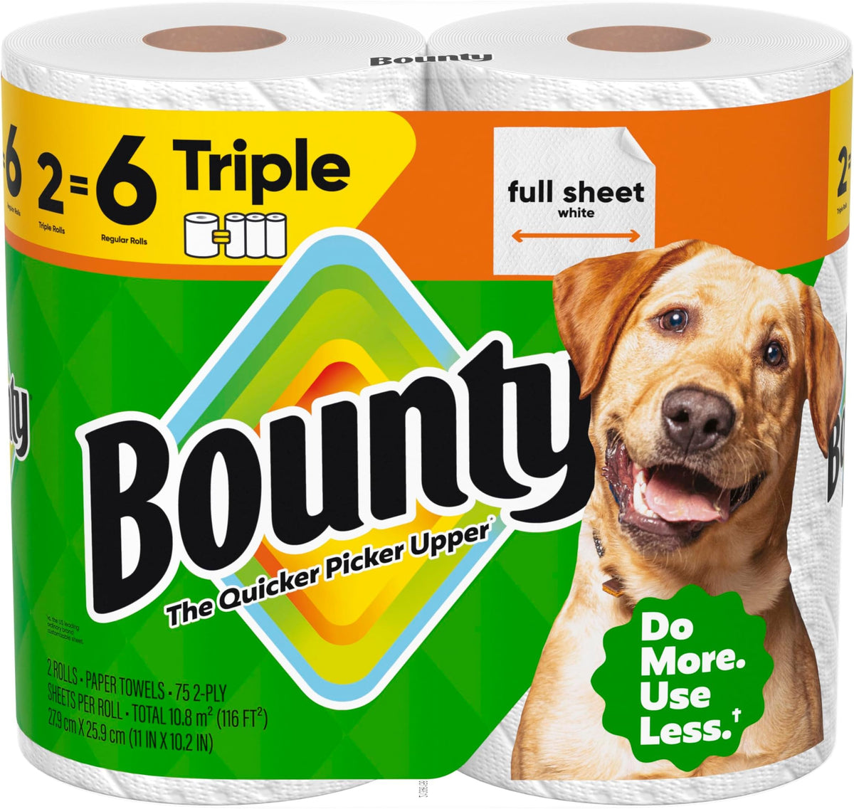 White Paper Towels, 2 Triple Rolls I2304