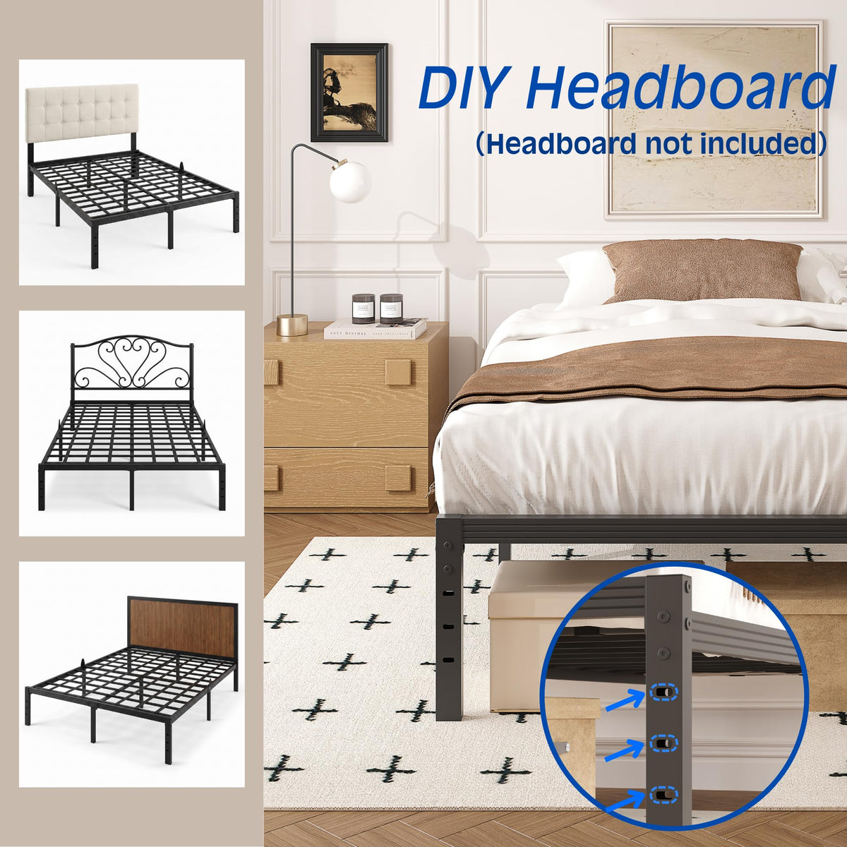 Queen Metal Platform Bed Frame M29810