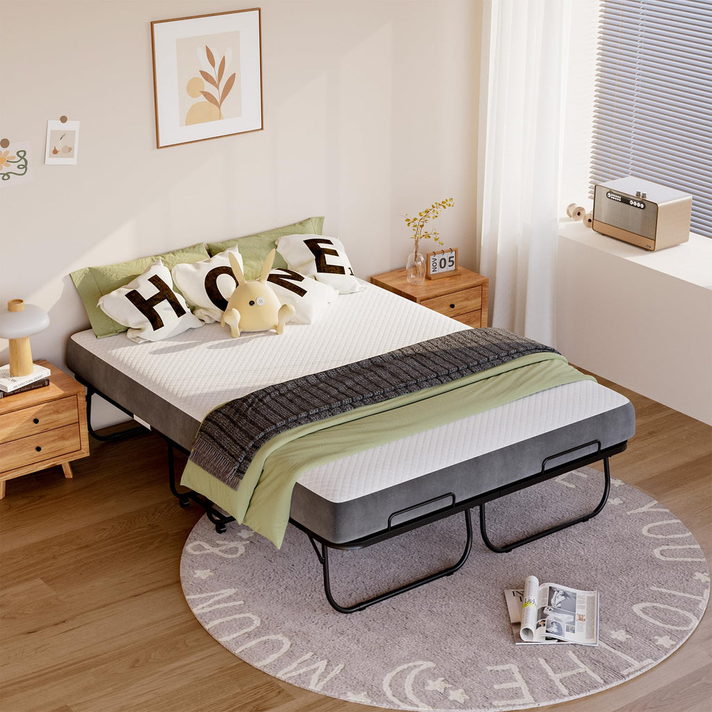 Full Size Folding Bed with Memory Foam Mattress Q42492
