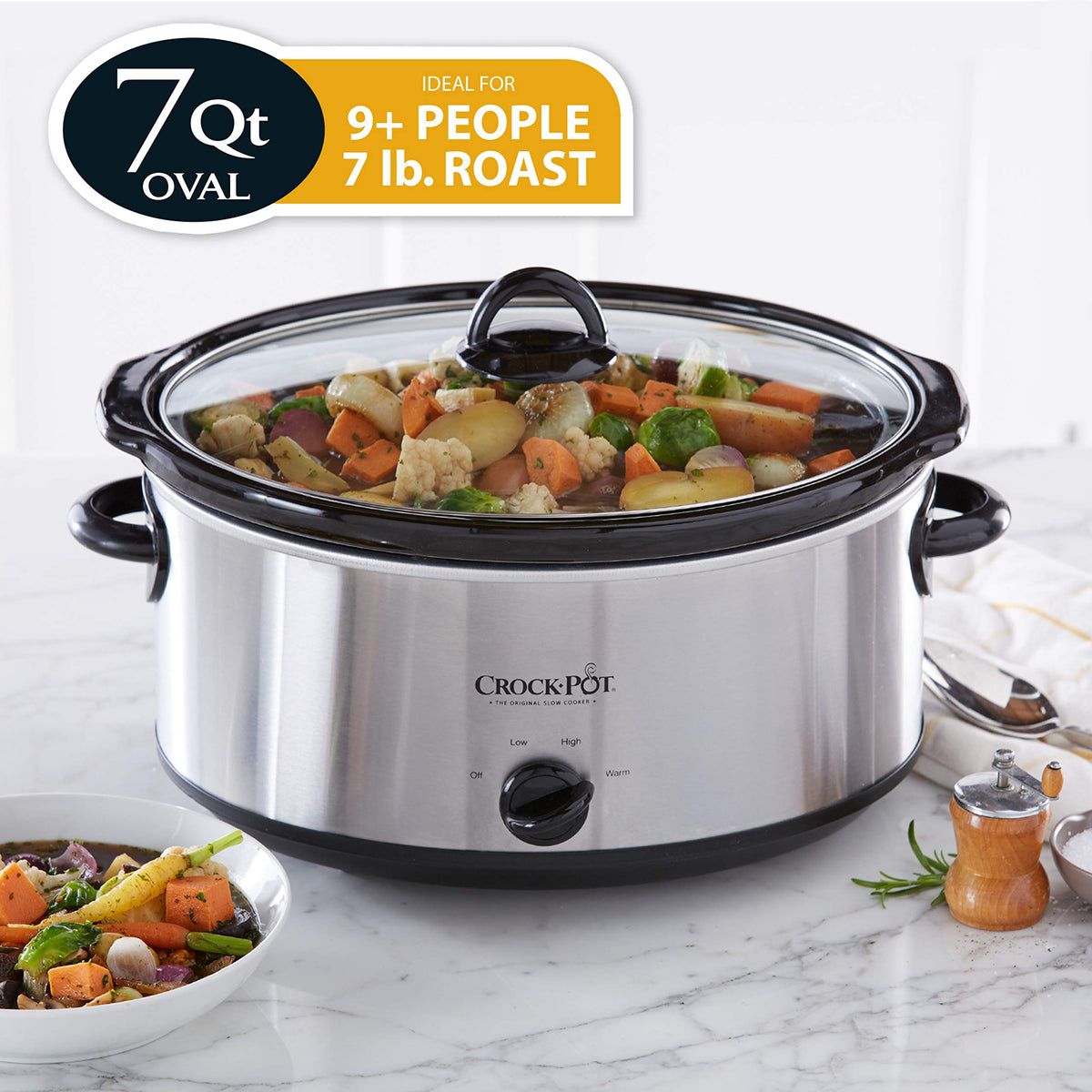 7 Quart Oval Manual Slow Cooker and 2.5 Quart Casserole Slow Cooker A4057