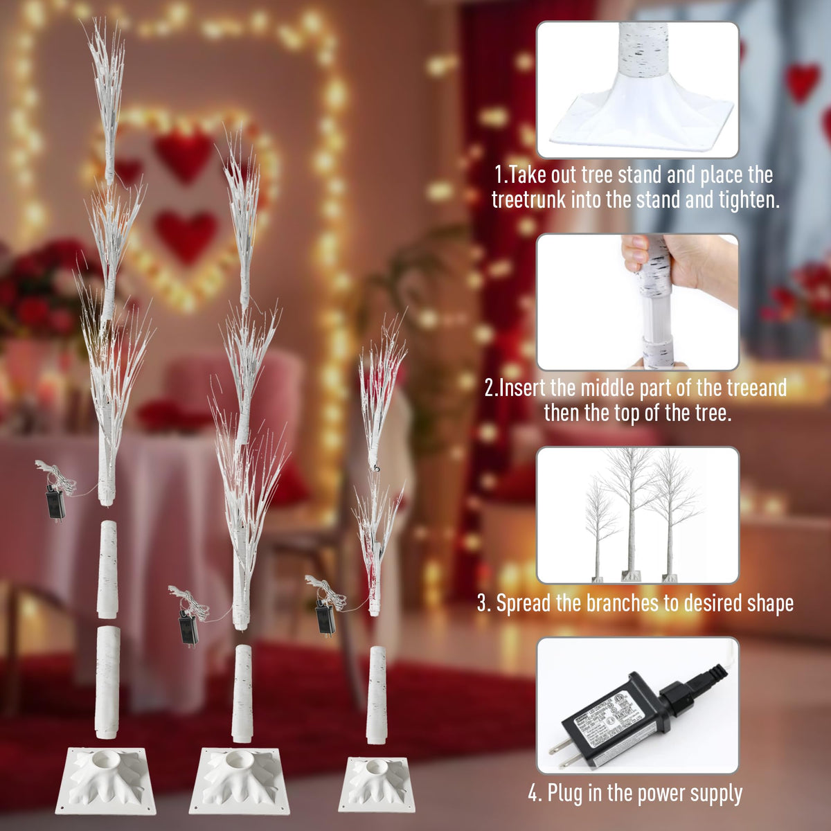 Lighted Birch Trees 4FT 5FT 6FT T373