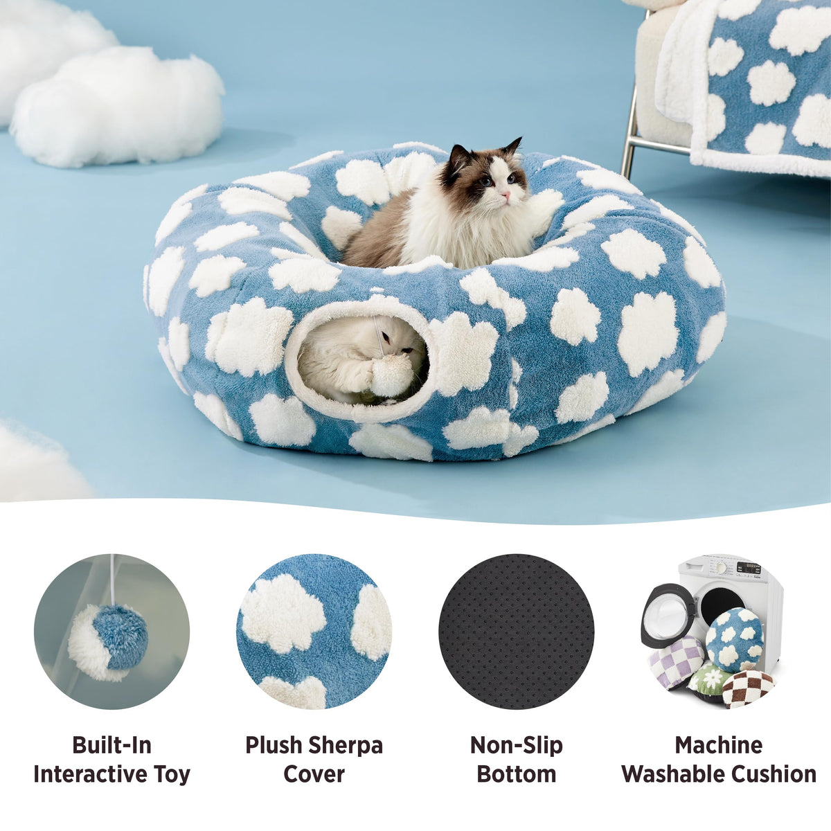 Jacquard Cat Tunnel Bed B91778
