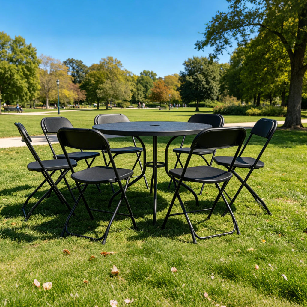 Plastic Folding Chairs Set of 10 D68568