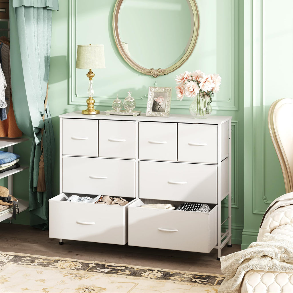 White 8 Drawer Dresser B698172