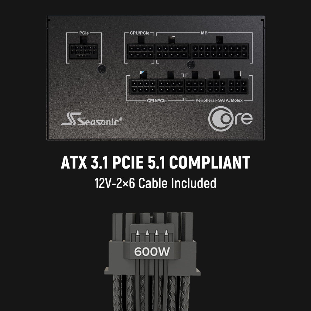 850W ATX 3.1 PCIe 5.1 Power Supply X382