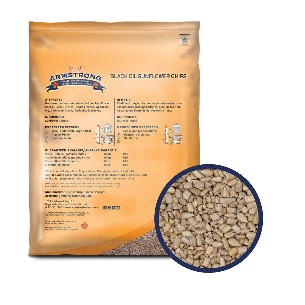 Black Oil Sunflower Chips Bird Food 20 Pounds E1609
