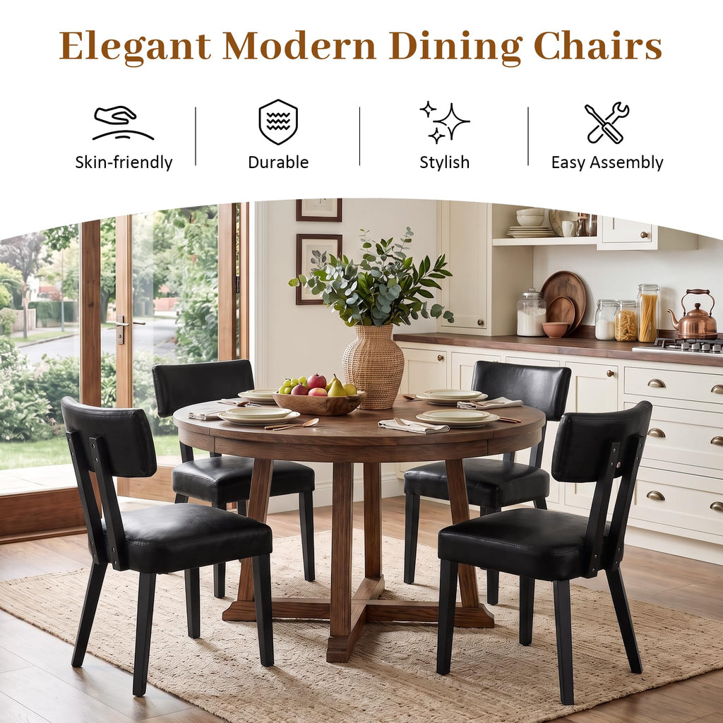 Gloss Black Upholstered Dining Chairs Set of 2 A10332