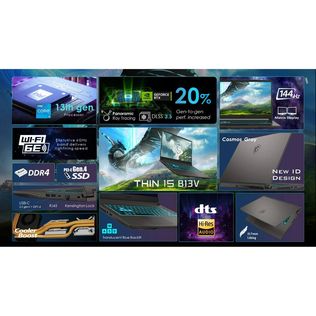 15.6" FHD Gaming Laptop Intel Core i5-13420H RTX 4060 16GB RAM 1TB SSD Gray Y407