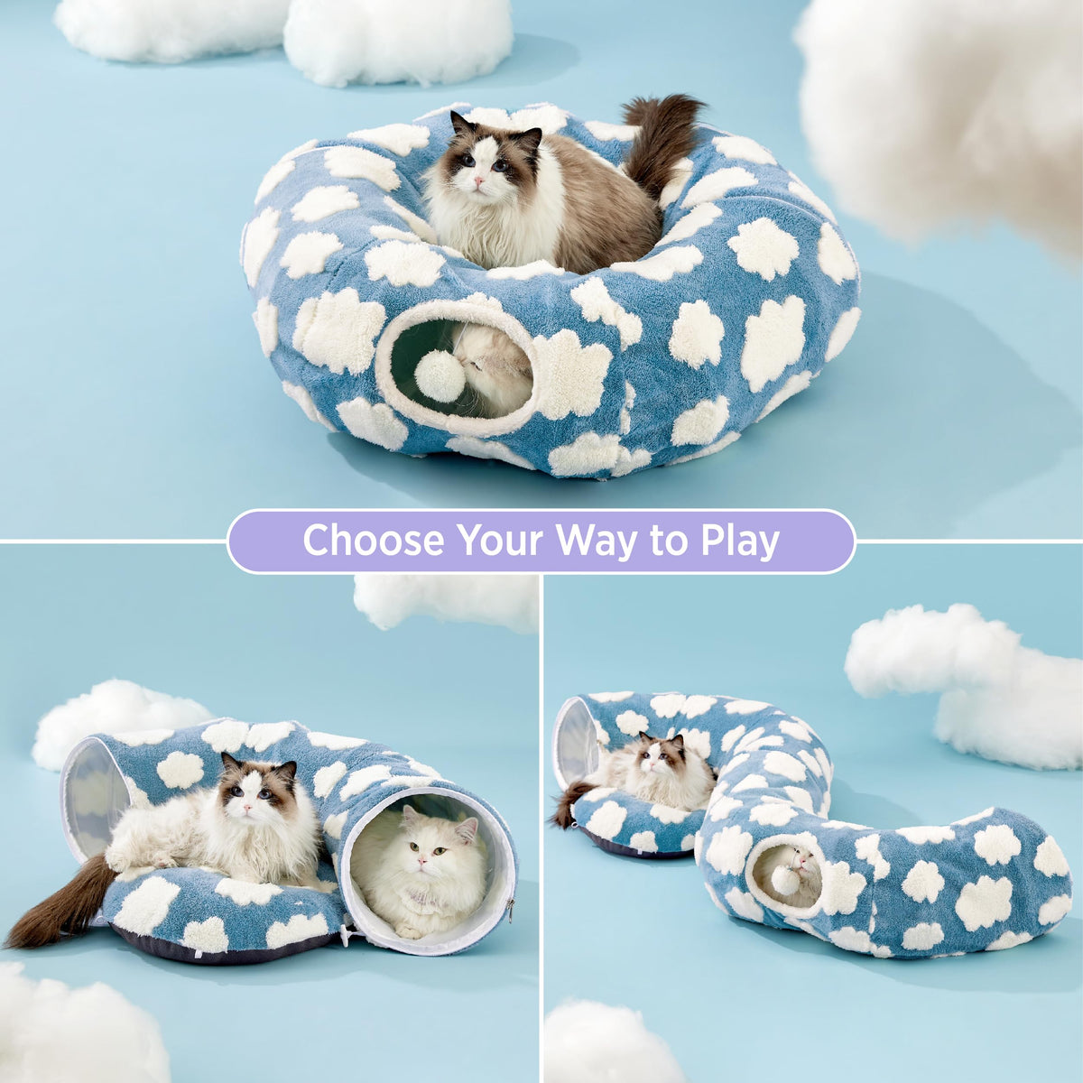Jacquard Cat Tunnel Bed B91778