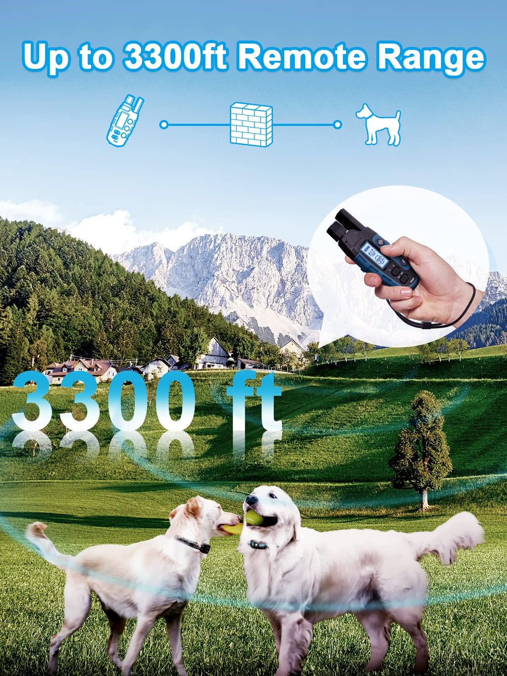 Dog Shock Collar 2 Dogs Waterproof Training Collar with Rechargeable Remote I653968