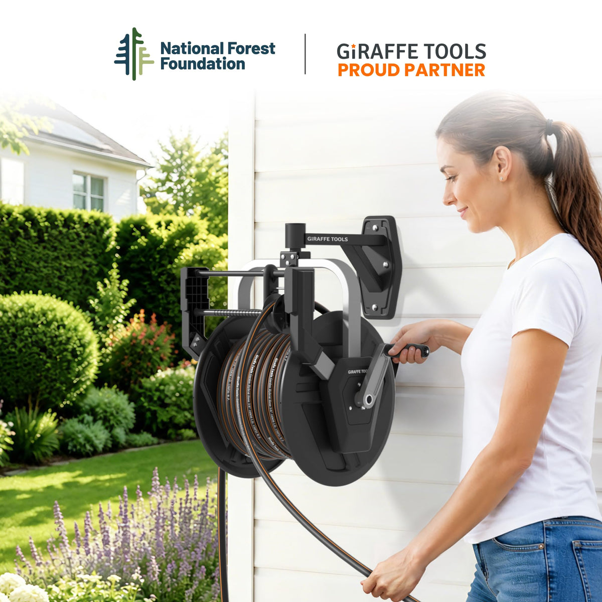 Wall Mounted 125FT 5/8" Hose Capacity Heavy Duty Retractable Hose Reel V699