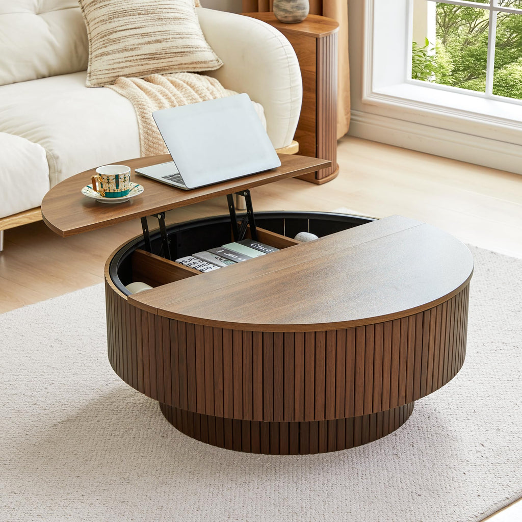 33" Round Lift-Top Coffee Table with Storage J436345