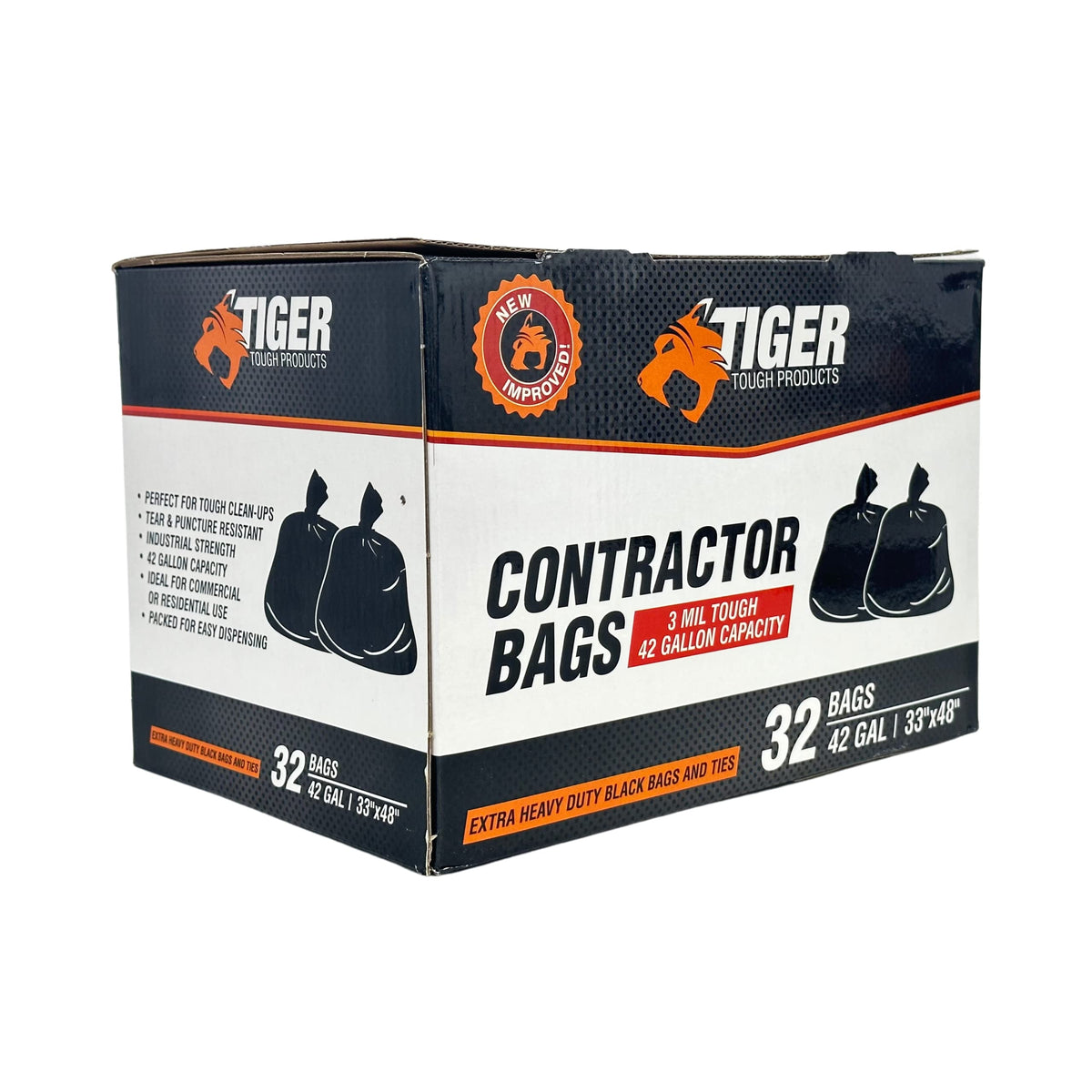 42 Gallon 3 Mil Heavy Duty Black Trash Bags H230