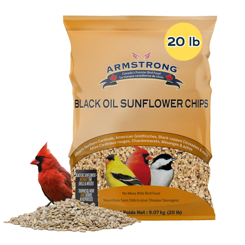 Black Oil Sunflower Chips Bird Food 20 Pounds E1609