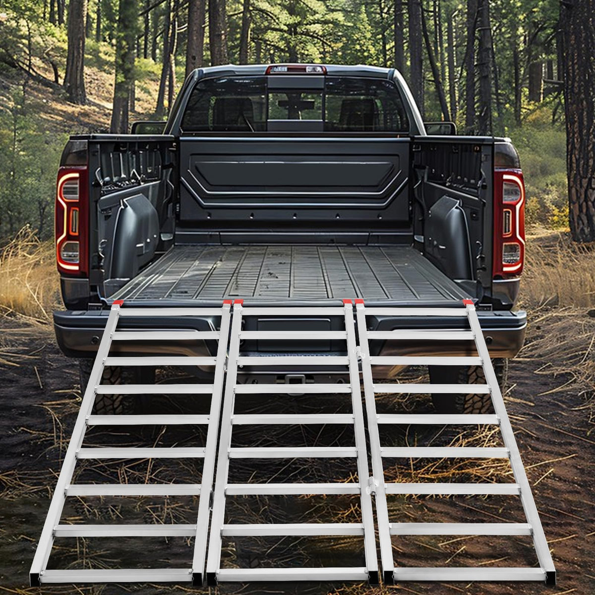69" L x 50" W Tri-Fold Aluminum ATV Loading Ramp 1500lb Capacity T661397