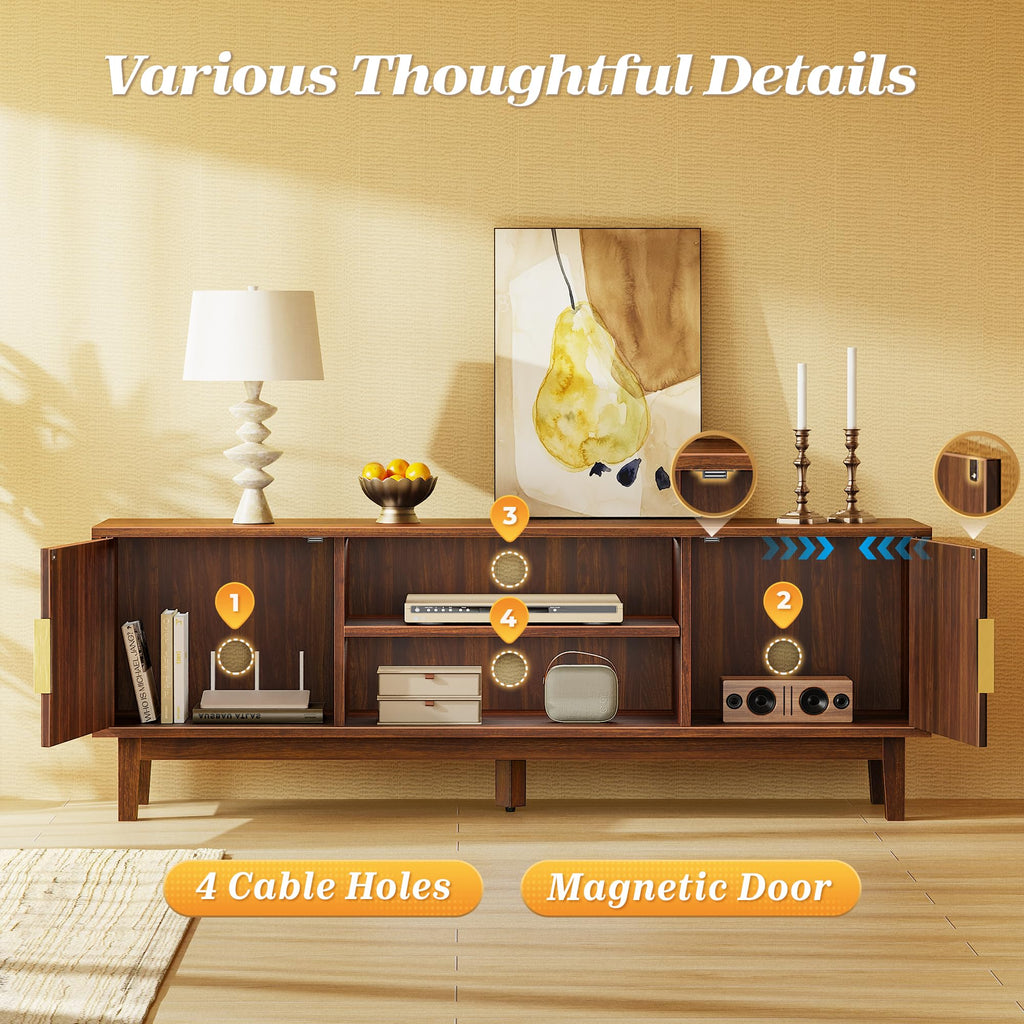 54 Inch Fluted TV Stand with Storage V555753