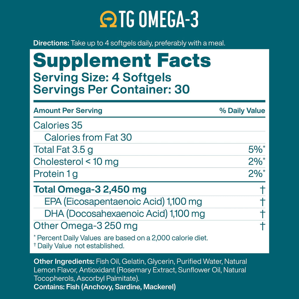Omega 3 Fish Oil 1100mg DHA 1100mg EPA M29532