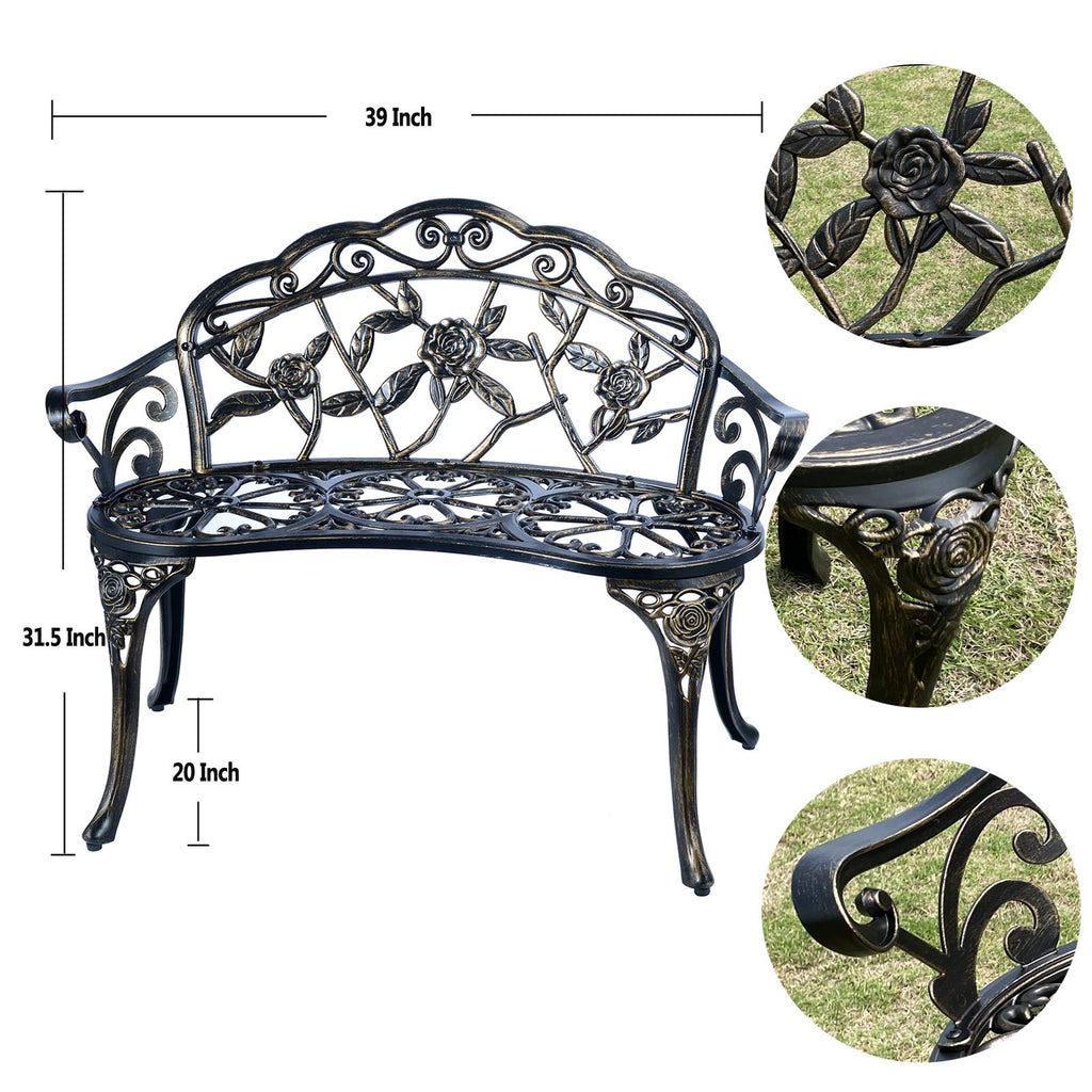 Cast Aluminum Outdoor Bench V568