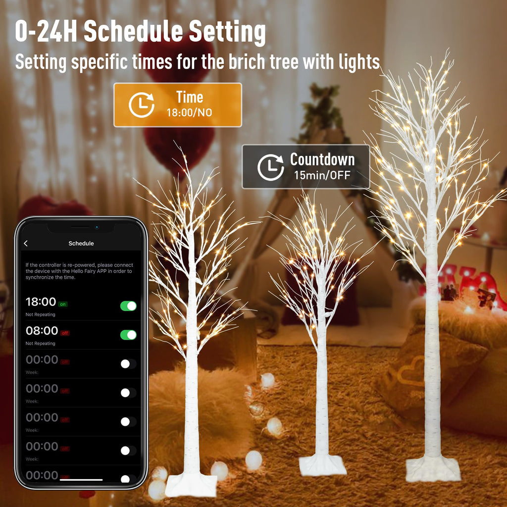 Lighted Birch Trees 4FT 5FT 6FT T373