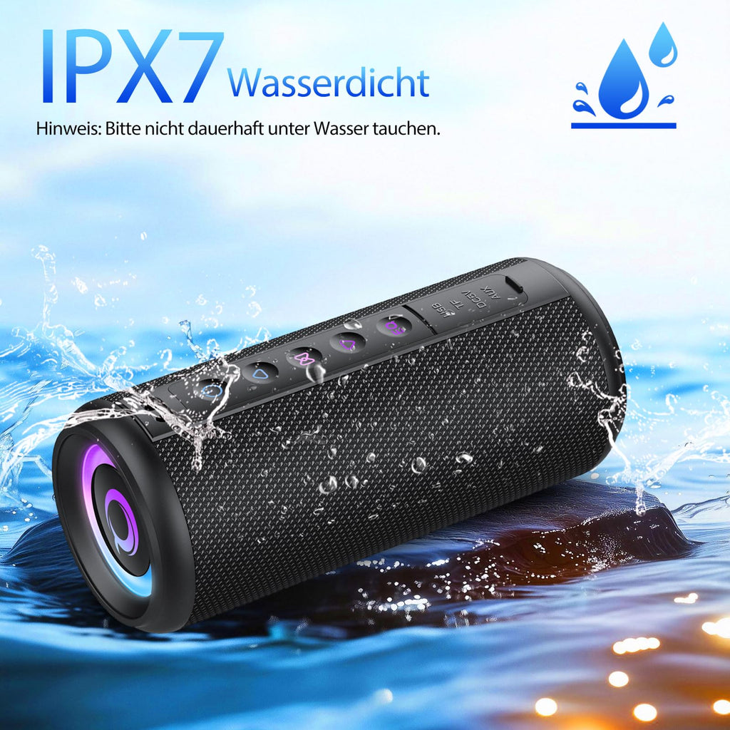 Black Portable Bluetooth Speaker with 20W Stereo Sound N35117