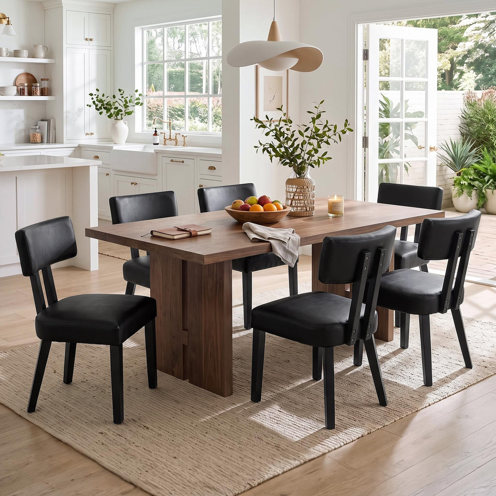 Gloss Black Upholstered Dining Chairs Set of 2 A10332