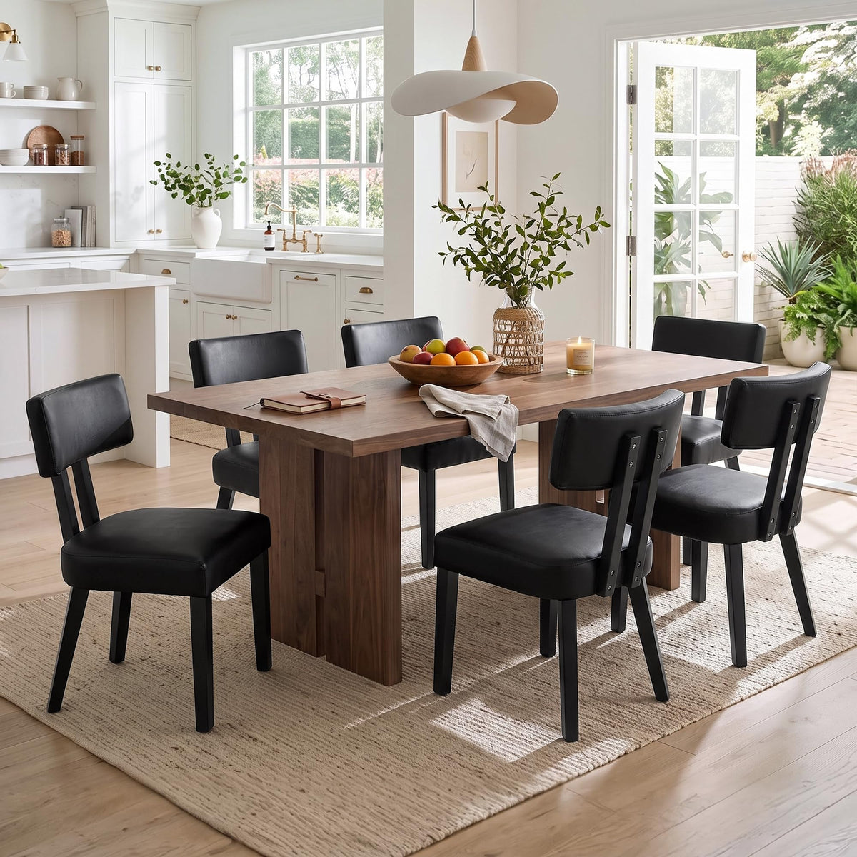 Gloss Black Upholstered Dining Chairs Set of 2 A10332
