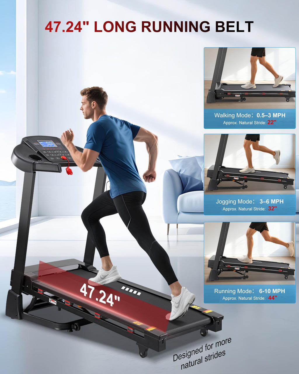 Heavy Duty Treadmill with 15-Level Auto Incline U66733