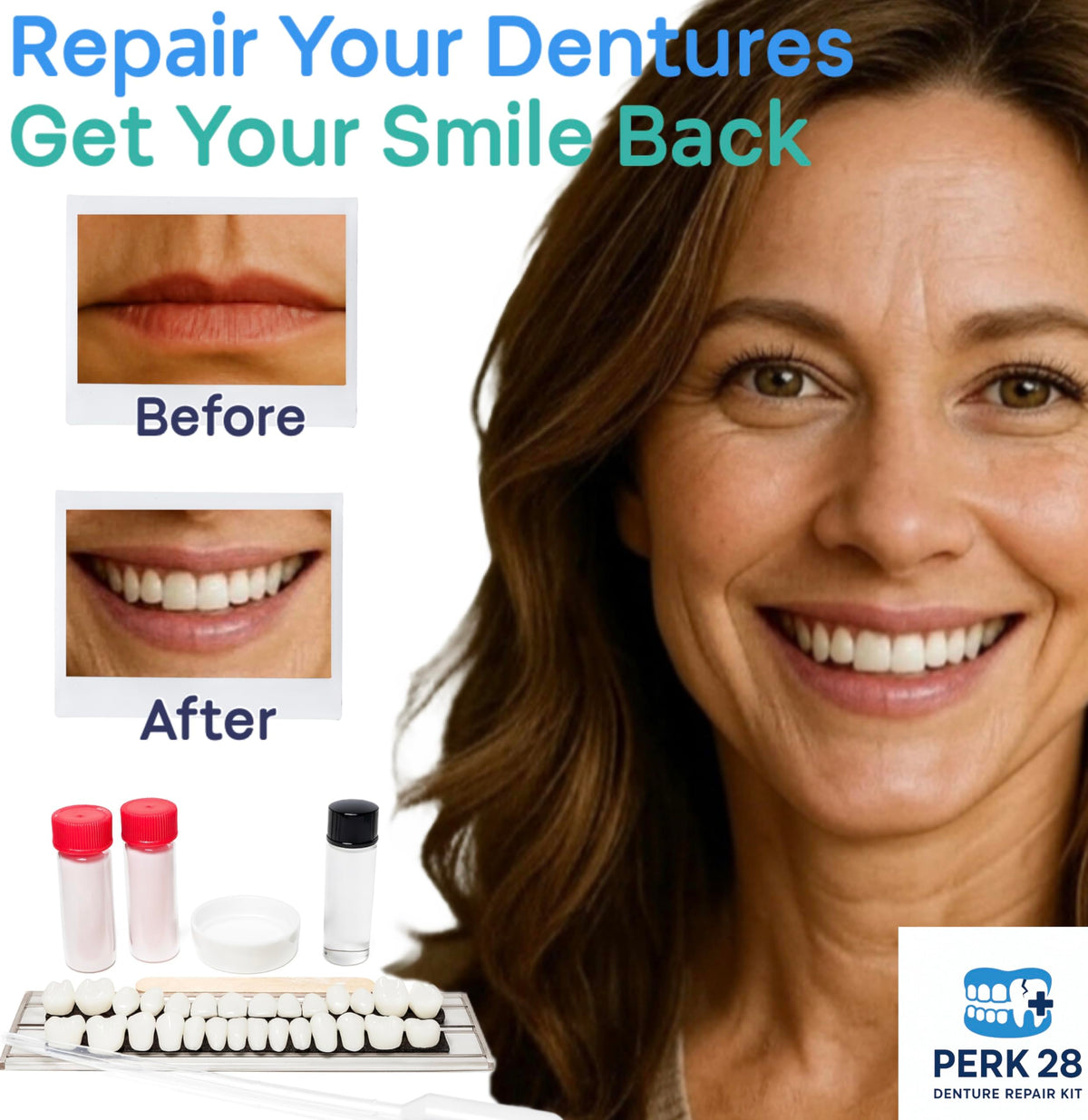 Denture Repair Kit with 28 Denture Teeth J29618