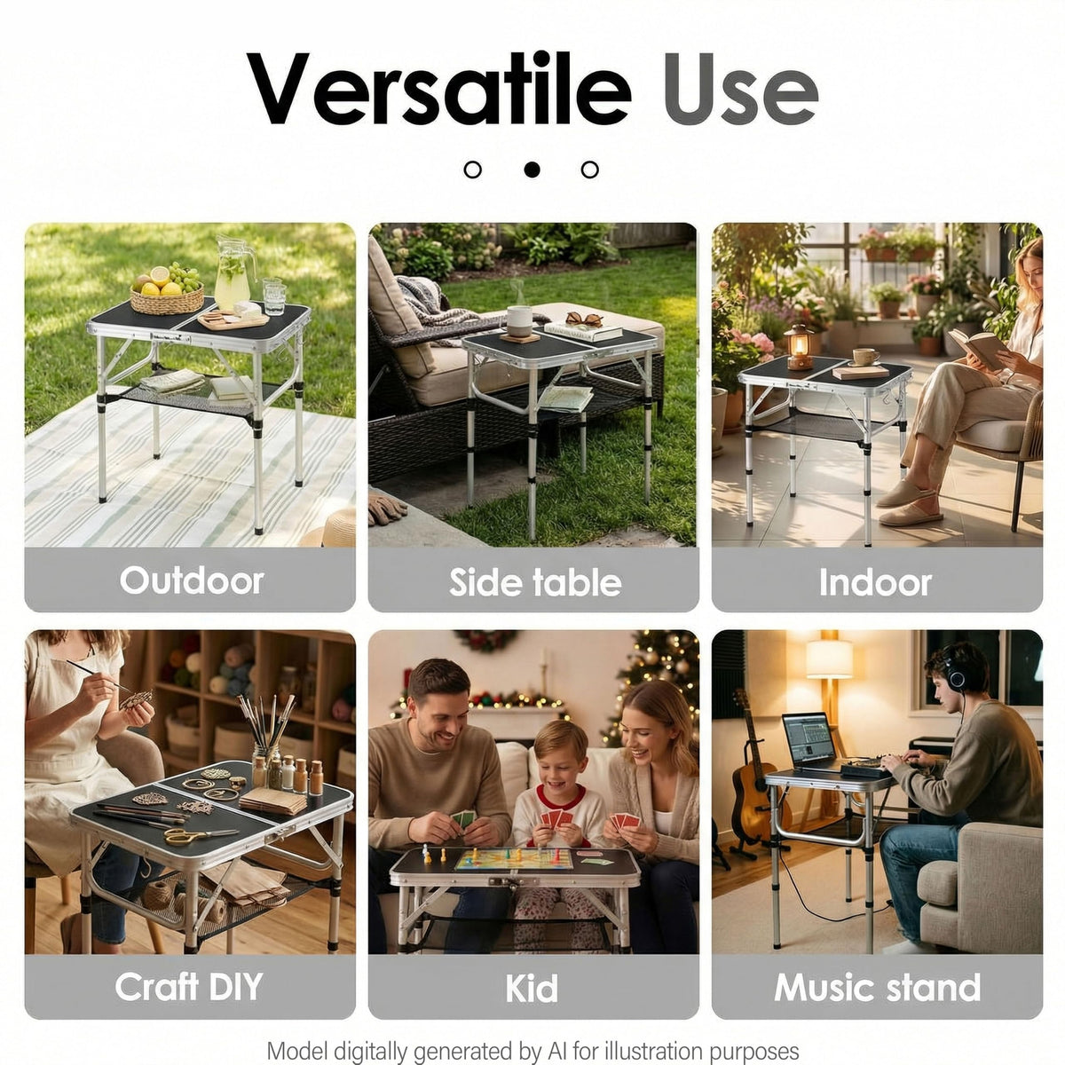 Small Folding Table 2ft with Mesh Holder N35490