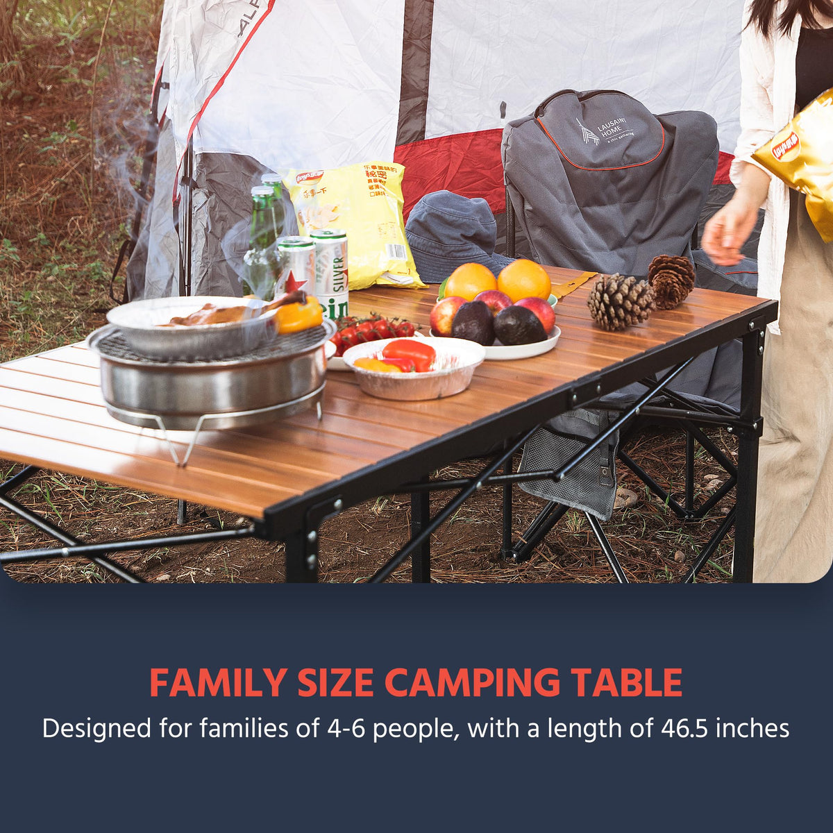 Large Adjustable Height Aluminum Camping Table X44150