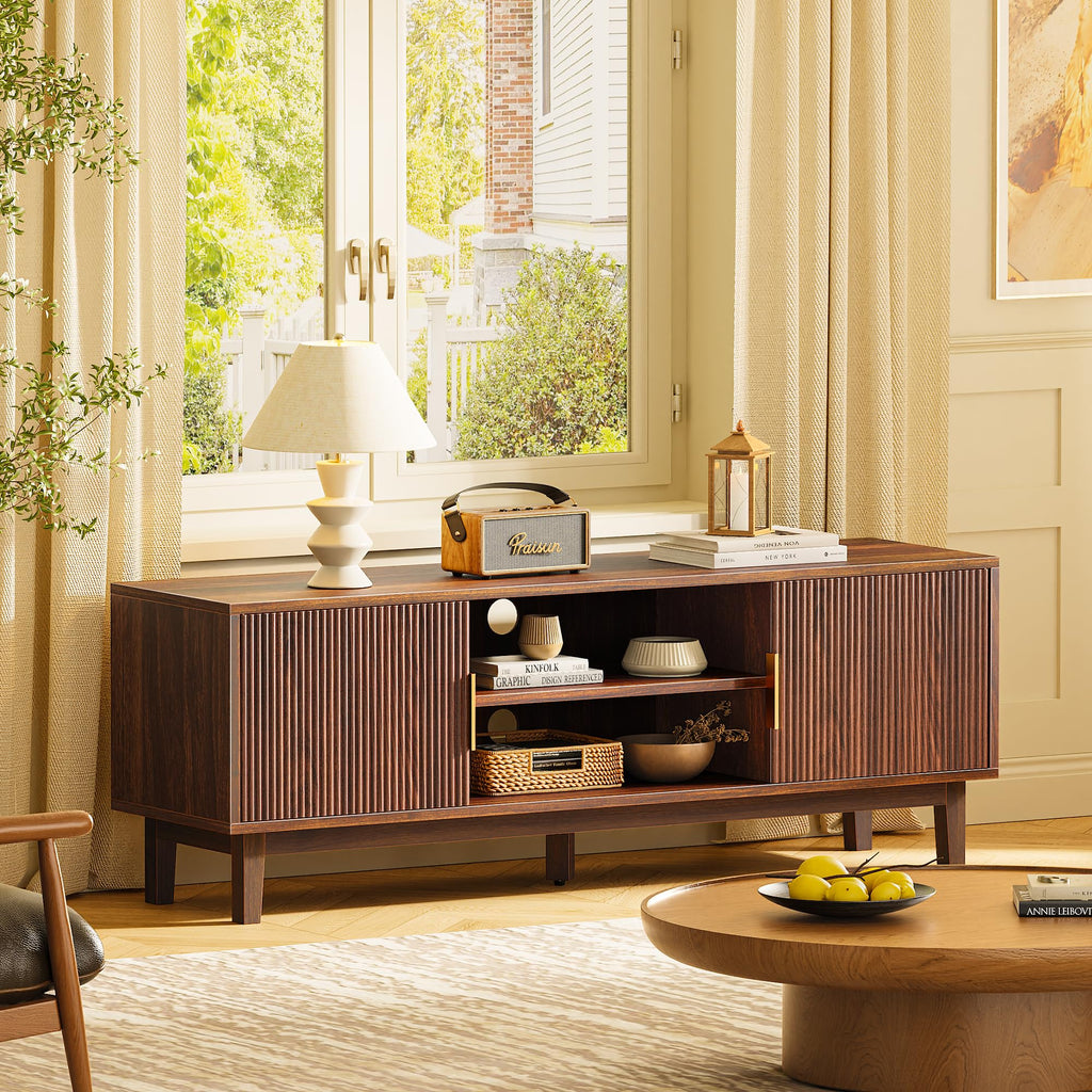 54 Inch Fluted TV Stand with Storage V555753