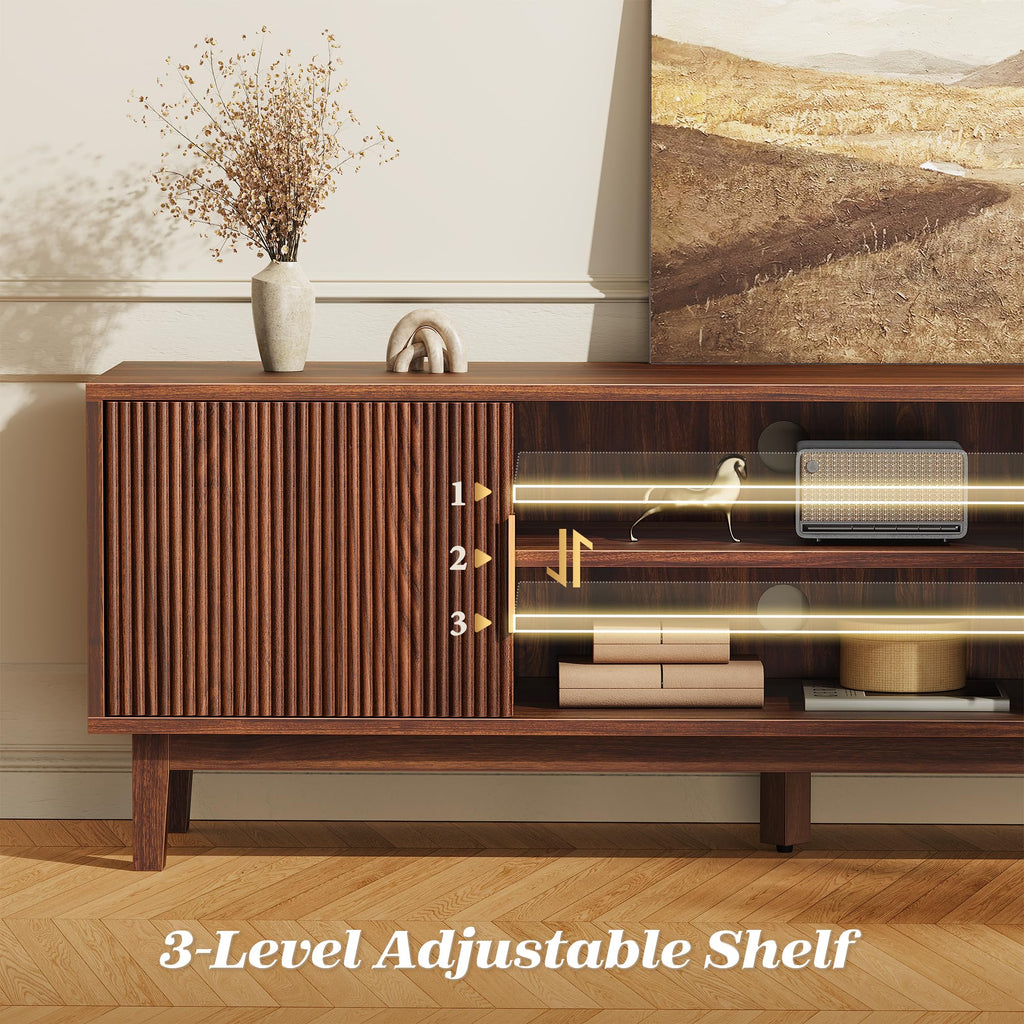 54 Inch Fluted TV Stand with Storage V555753