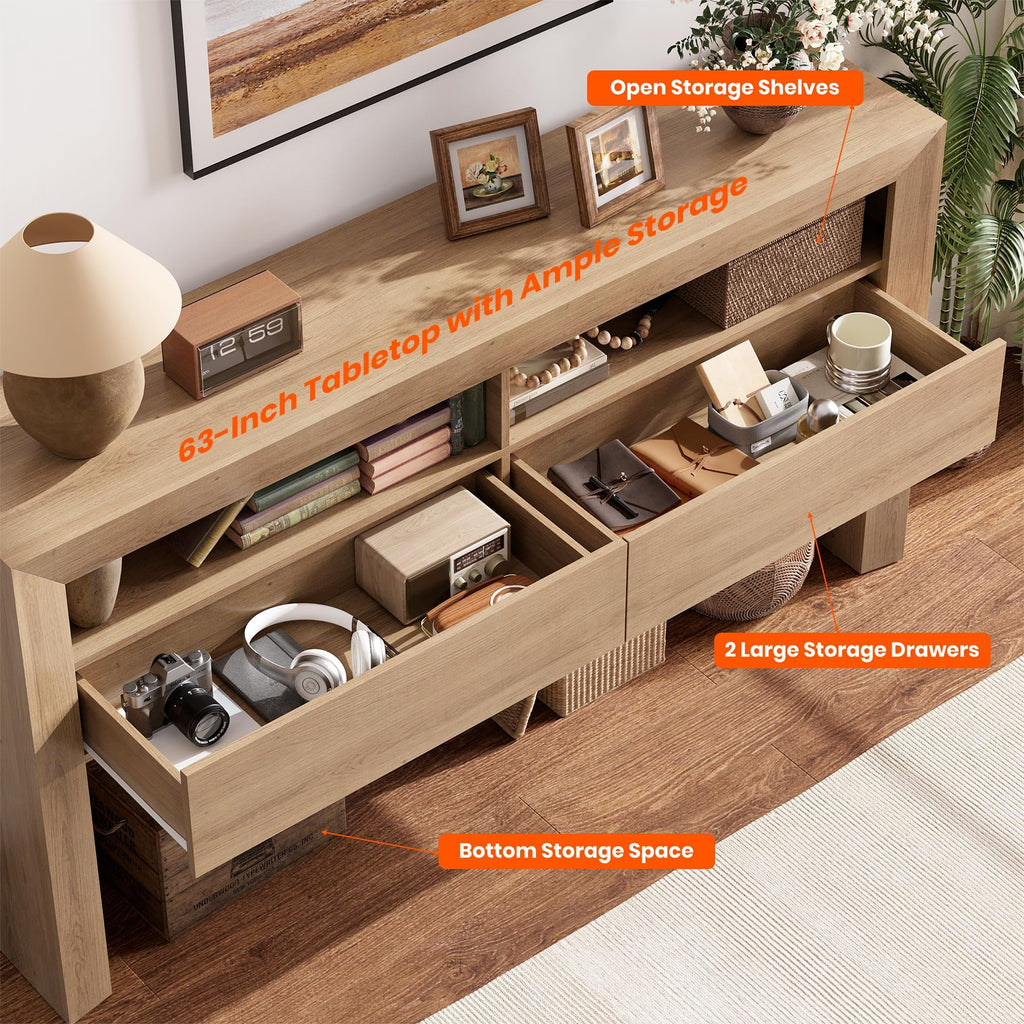63" Console Table with 2 Drawers A4302
